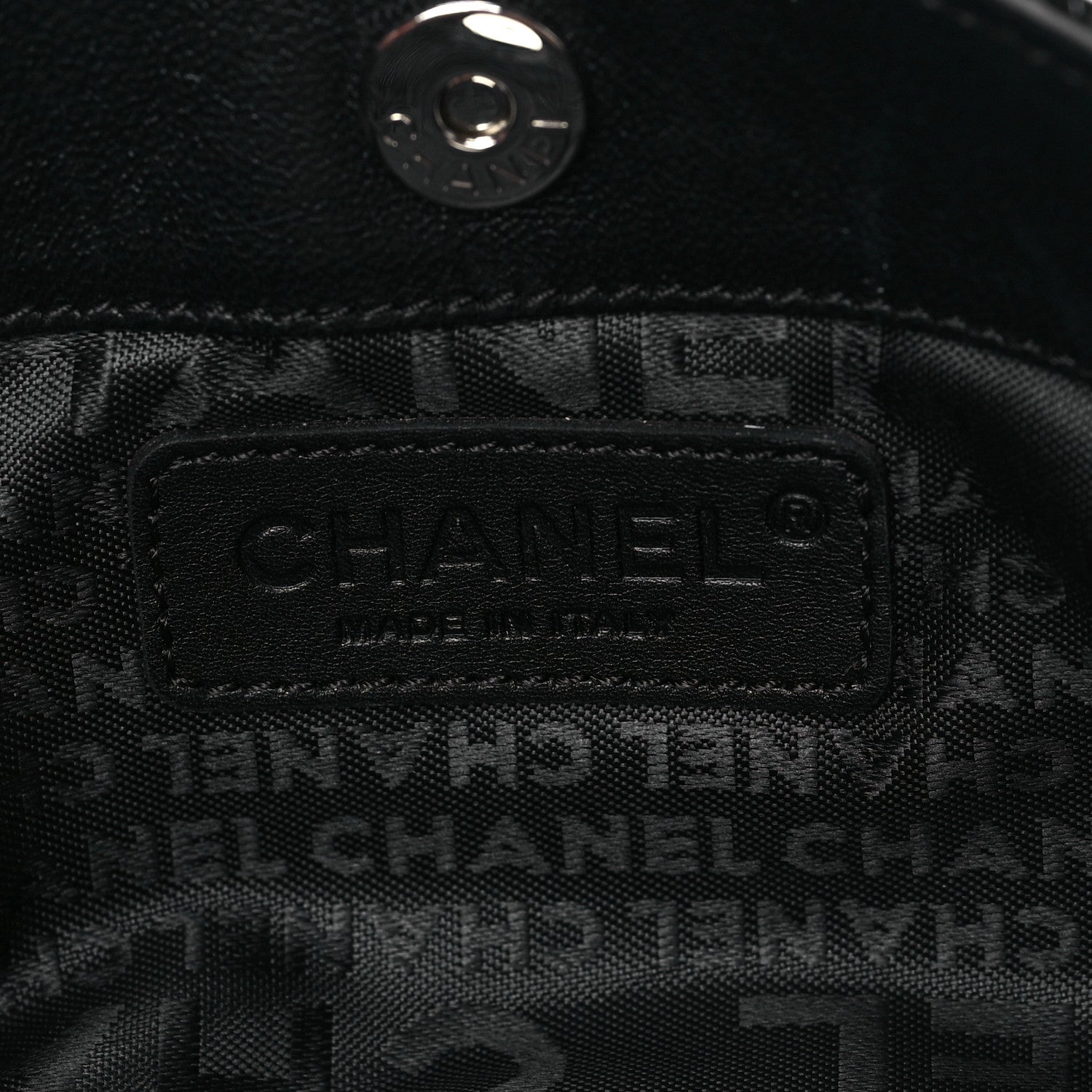 Chanel Suede Camellia Embossed Clutch Bag Black 5 of 7