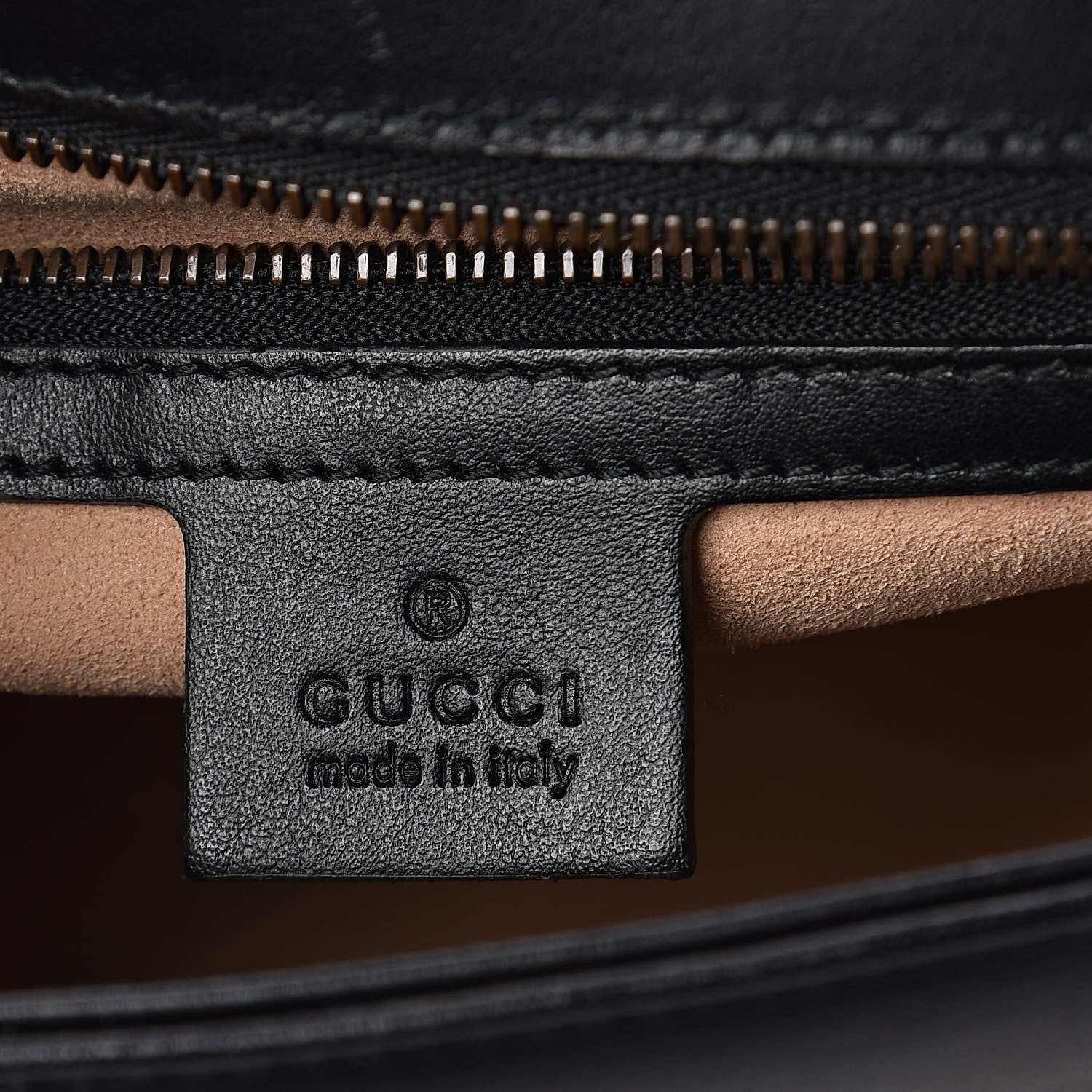 Gucci Calfskin Matelasse Small GG Marmont Top Handle Shoulder Bag Black 6 of 9