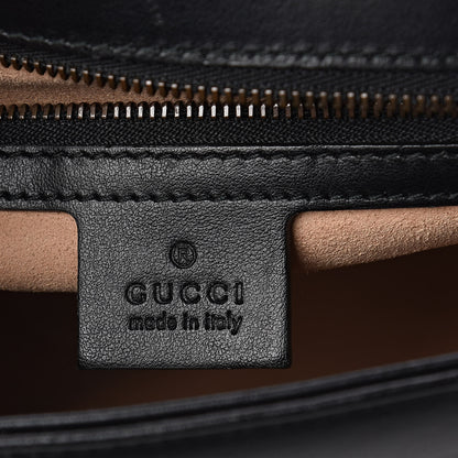 Gucci Calfskin Matelasse Small GG Marmont Top Handle Shoulder Bag Black 6 of 9