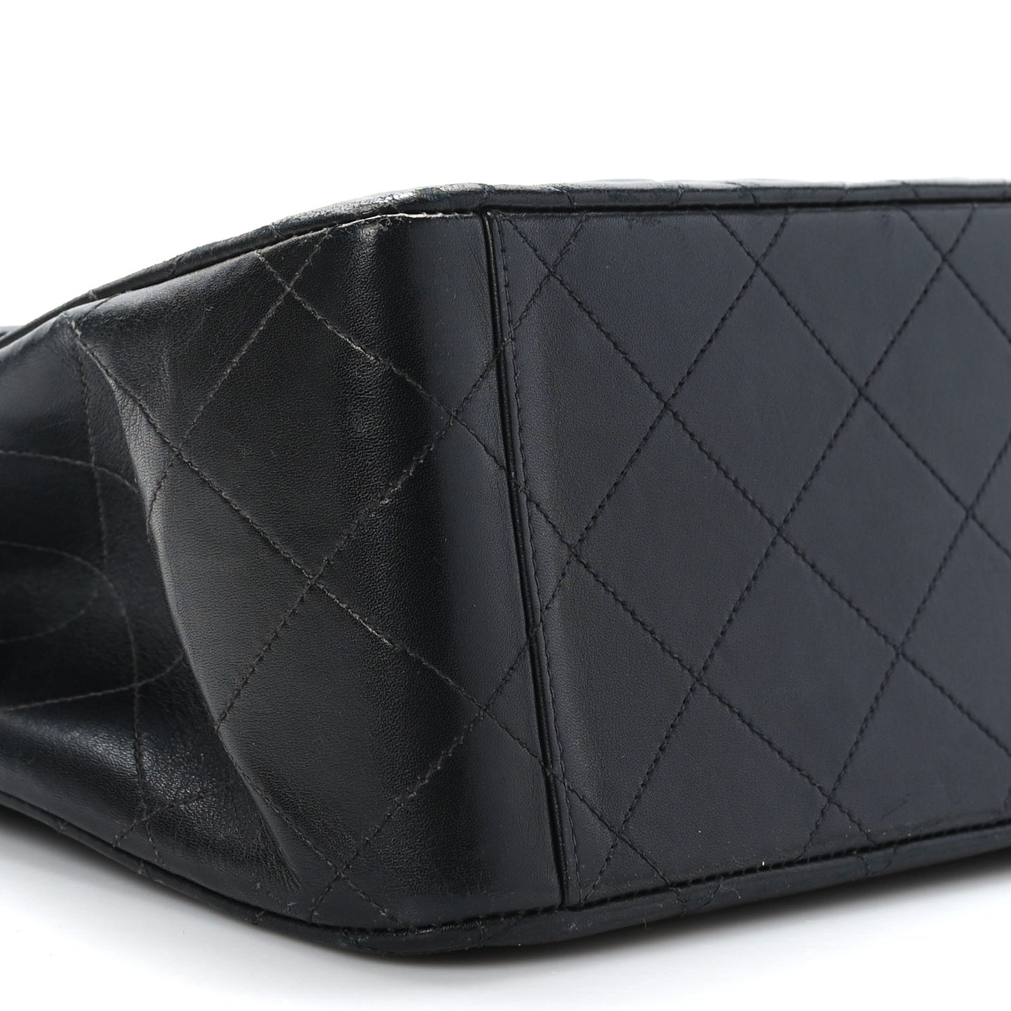 Lambskin Quilted XL Jumbo Single Flap Black