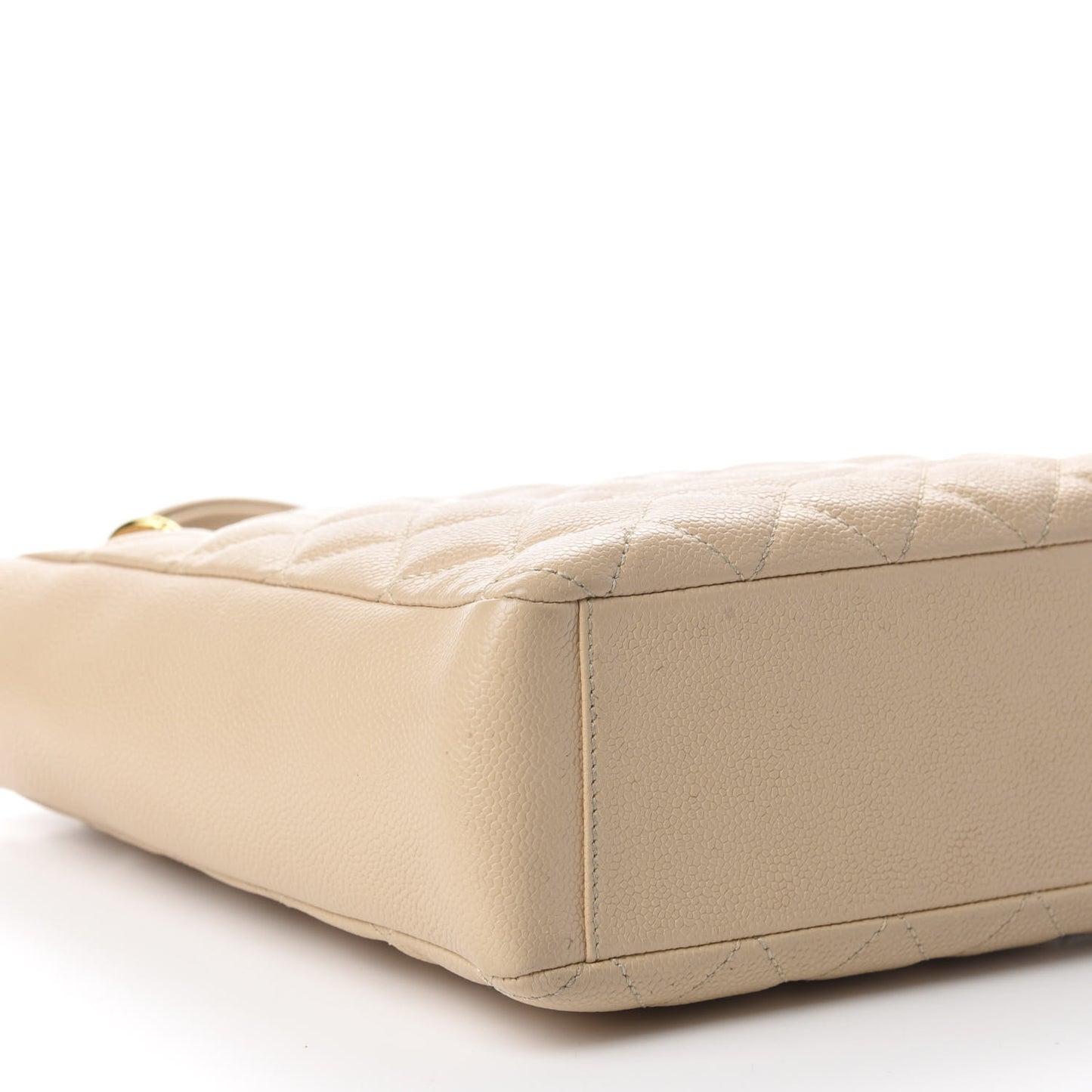 Caviar Quilted Petit Shopping Tote PST Beige