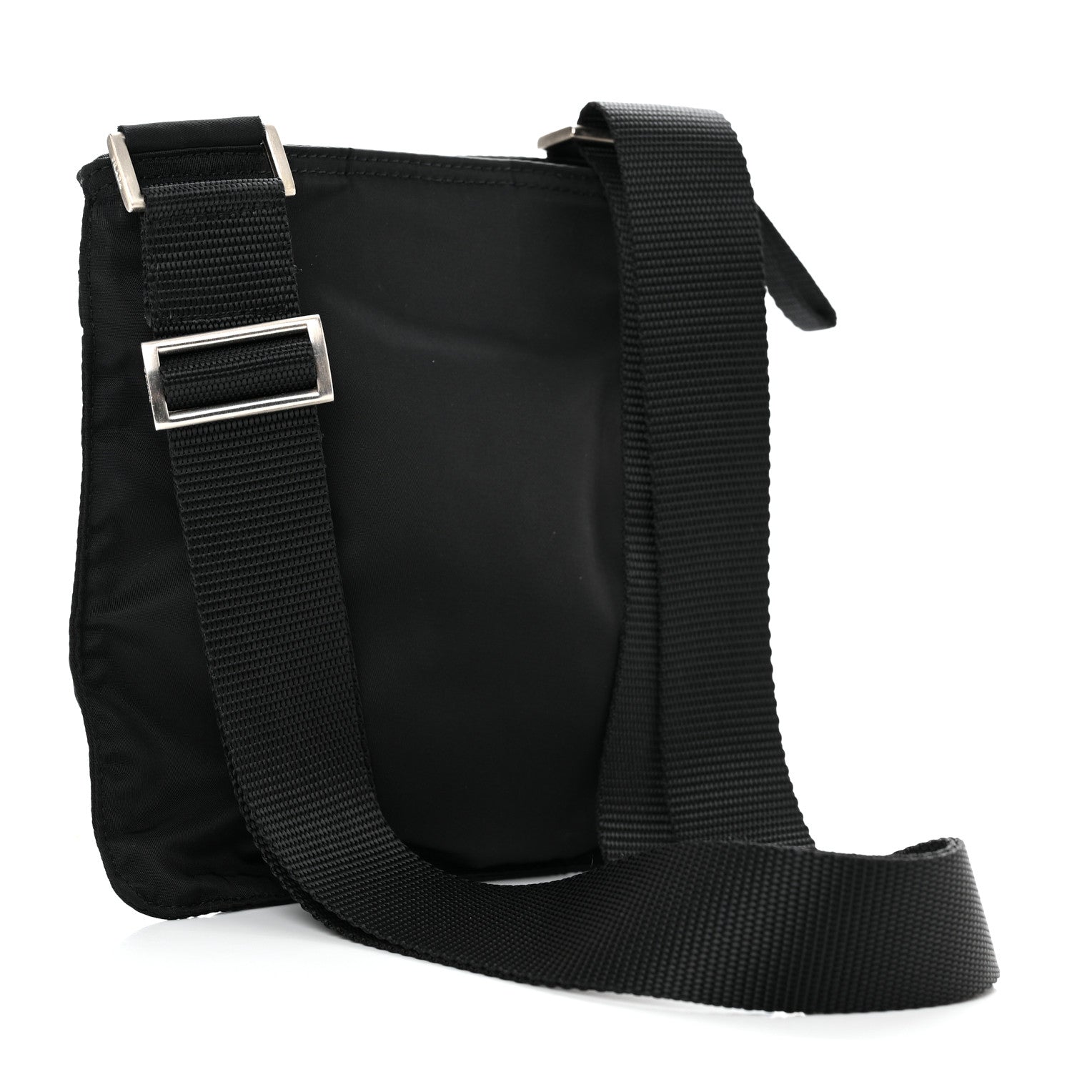 Prada Nylon Flat Messenger Bag Black 2 of 10