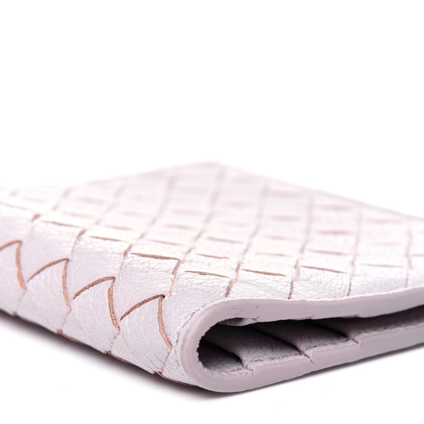 Goatskin Intrecciato Card Holder Pink