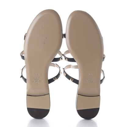 Valentino Garavani Nappa Rockstud Caged Flat Slide Sandals 38.5 Black 5 of 9
