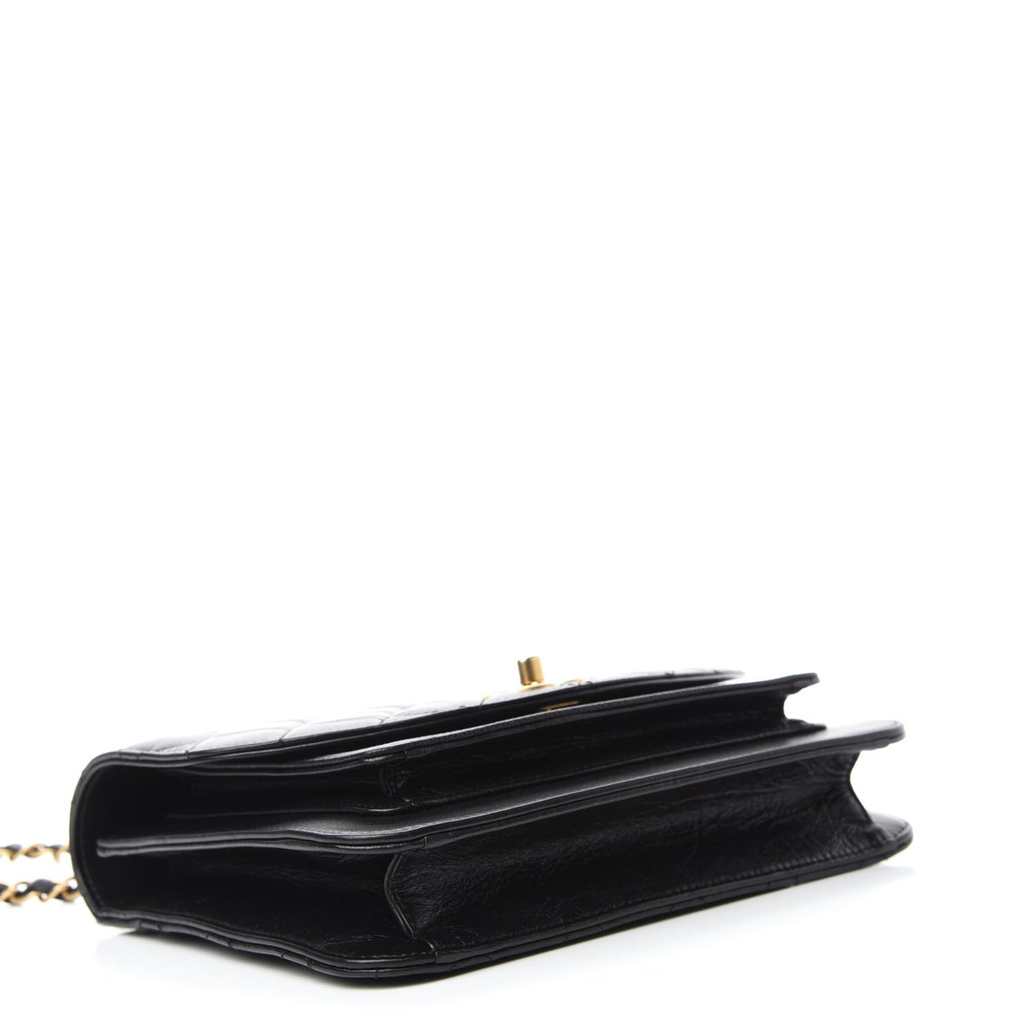 Calfskin Caviar Quilted Chain Handle Flap Black