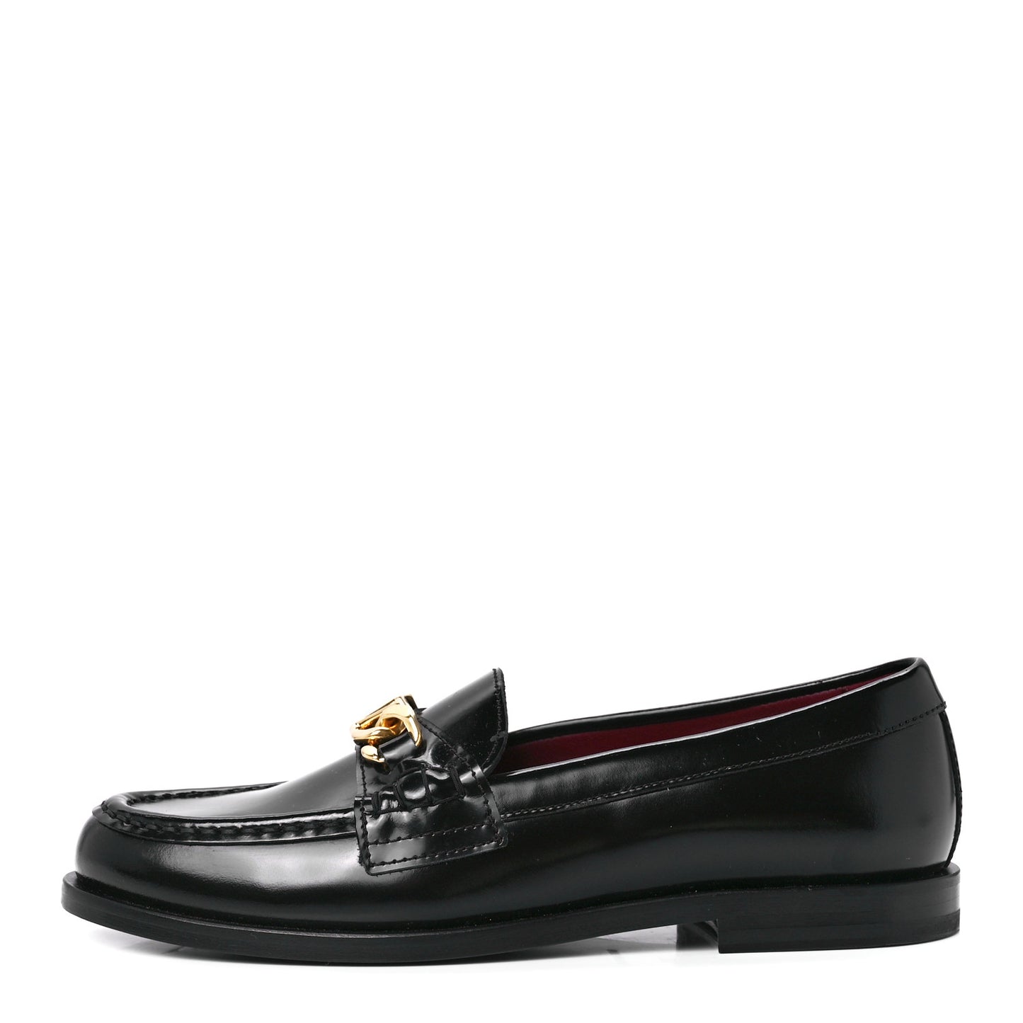 Calfskin VLogo Chain Loafers 36 Black