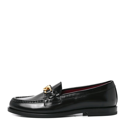 Valentino Garavani Calfskin VLogo Chain Loafers 36 Black 1 of 10