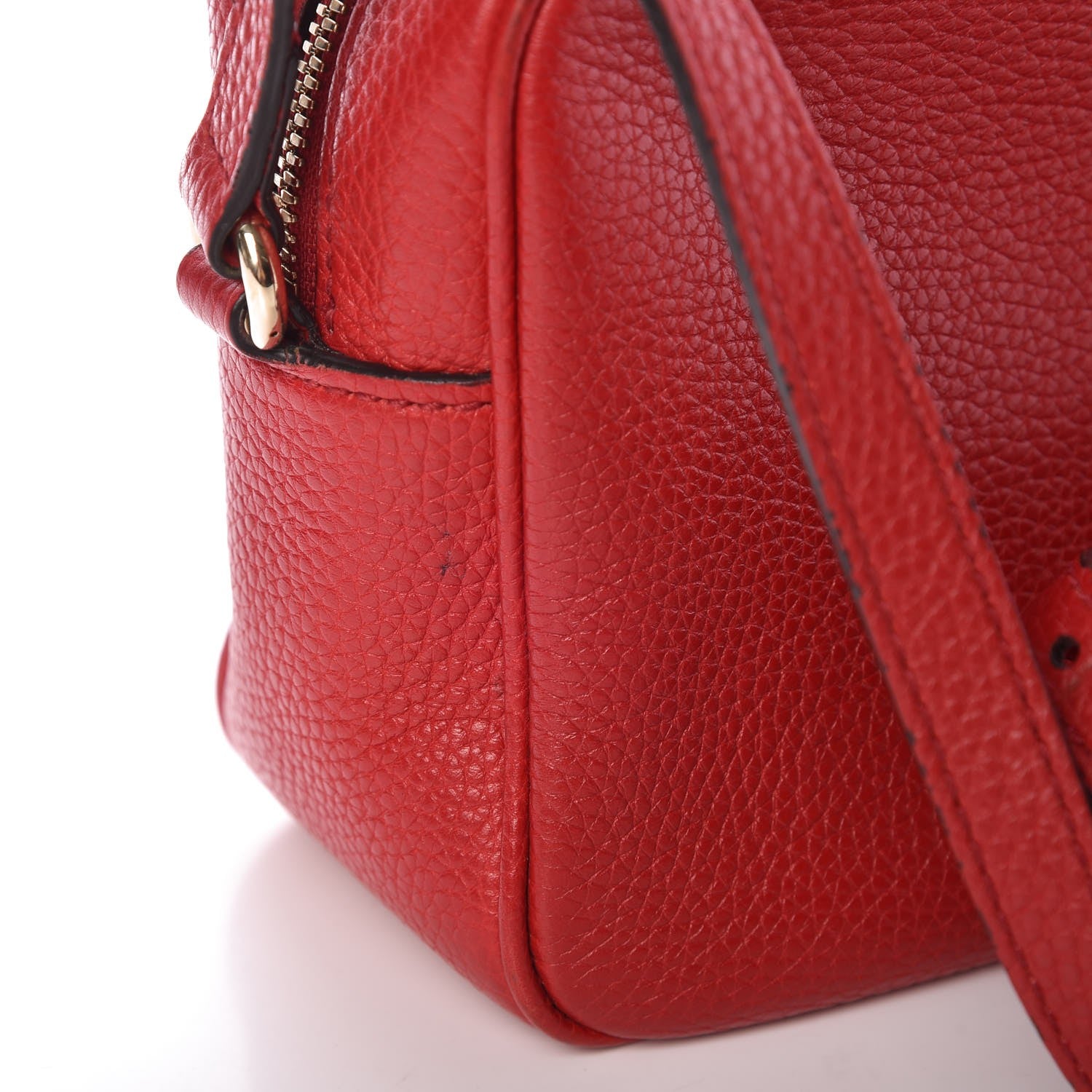 Gucci Pebbled Calfskin Small Soho Disco Bag Tabasco Red 8 of 16