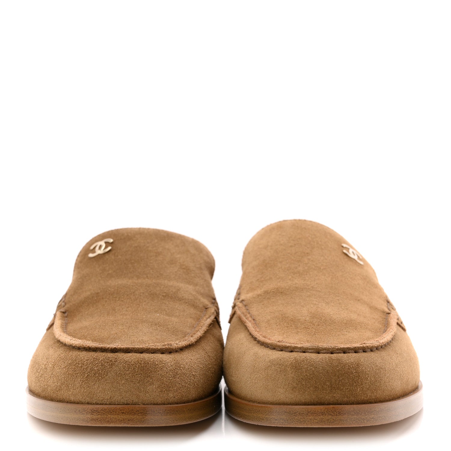 Chanel Suede Calfskin CC Mules 39 Dark Beige 3 of 10