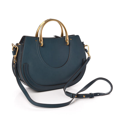 Chloe Calfskin Suede Medium Pixie Shoulder Bag Silver Blue 3 of 10