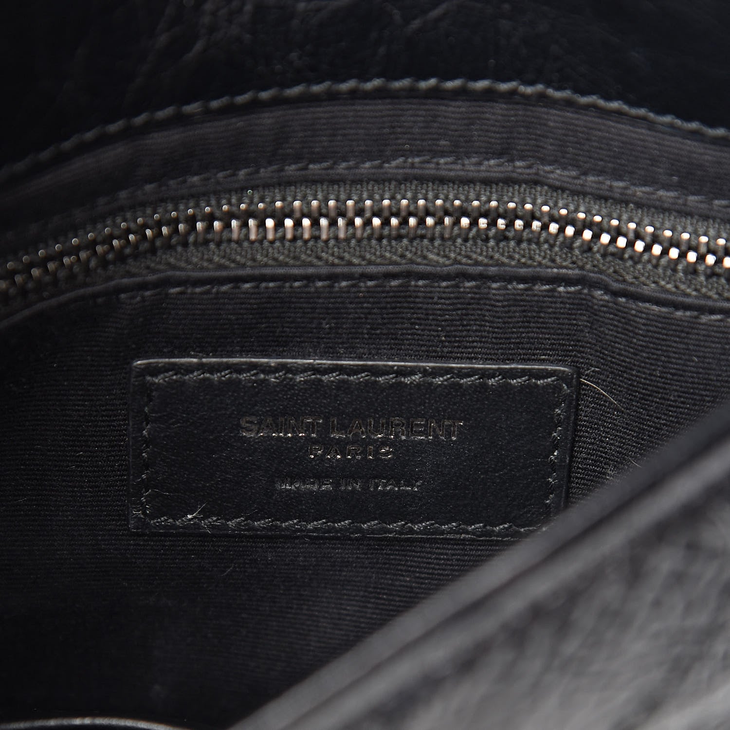 Saint Laurent Crinkled Calfskin Matelasse Monogram Niki Chain Wallet Black 6 of 10