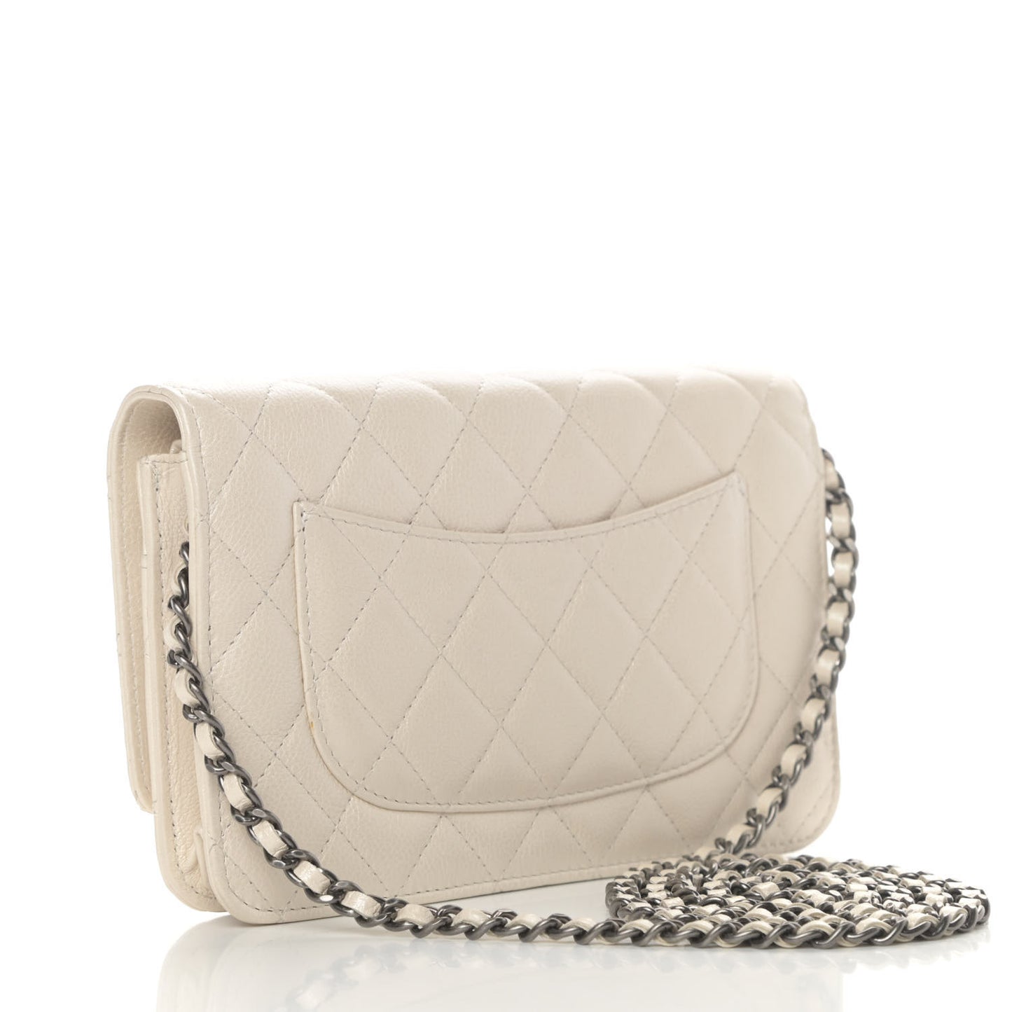 Metallic Calfskin Lucky Charms Casino 2.55 Reissue Wallet On Chain WOC Ivory