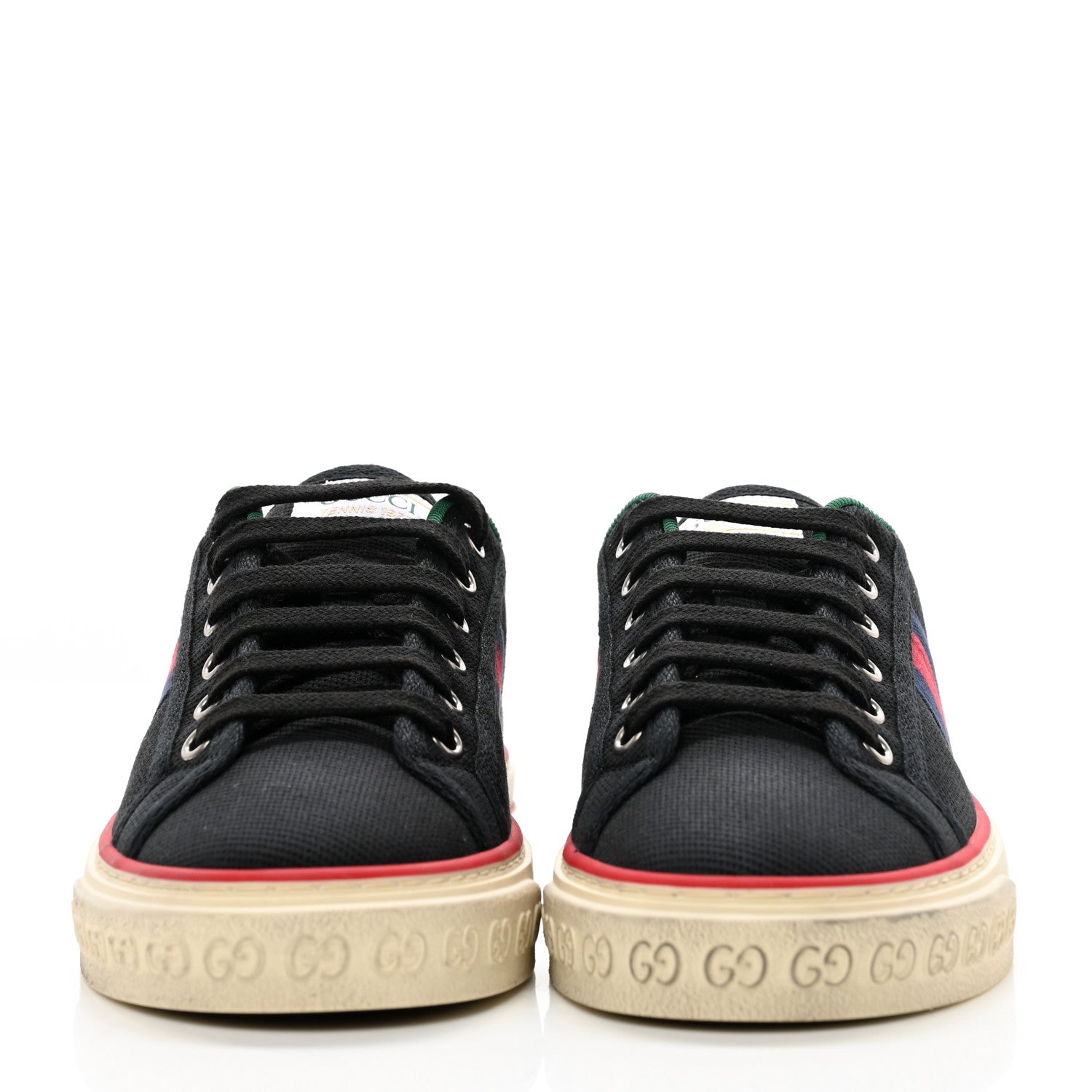 Gucci Canvas Web Womens 1977 Tennis Sneakers 37.5 Black 2 of 11