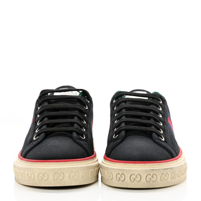 Gucci Canvas Web Womens 1977 Tennis Sneakers 37.5 Black 2 of 11