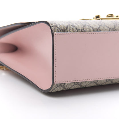 Gucci GG Supreme Monogram Calfskin Medium Padlock Shoulder Bag Beige Perfect Pink 10 of 14