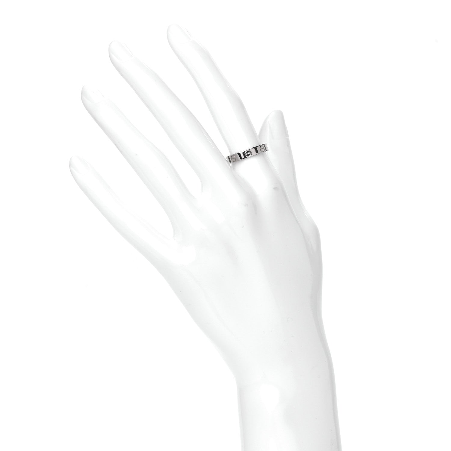 Cartier 18K White Gold 3.5mm LOVE Wedding Band Ring 51 5.75 2 of 5