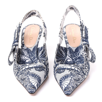 Christian Dior Toile De Jouy Sweet D Slingback Pumps 37 Off White 3 of 9
