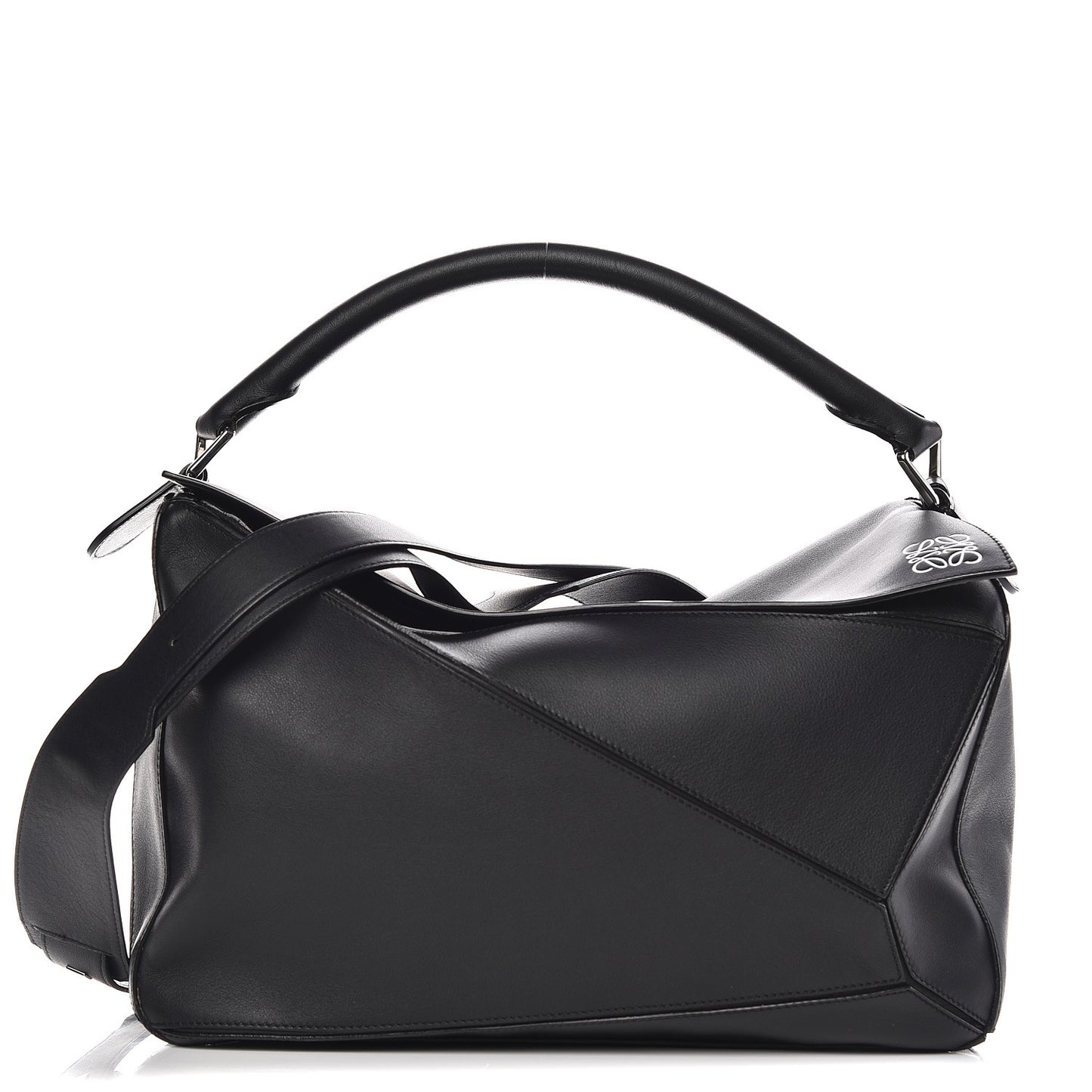 Calfskin Large Puzzle Bag Black