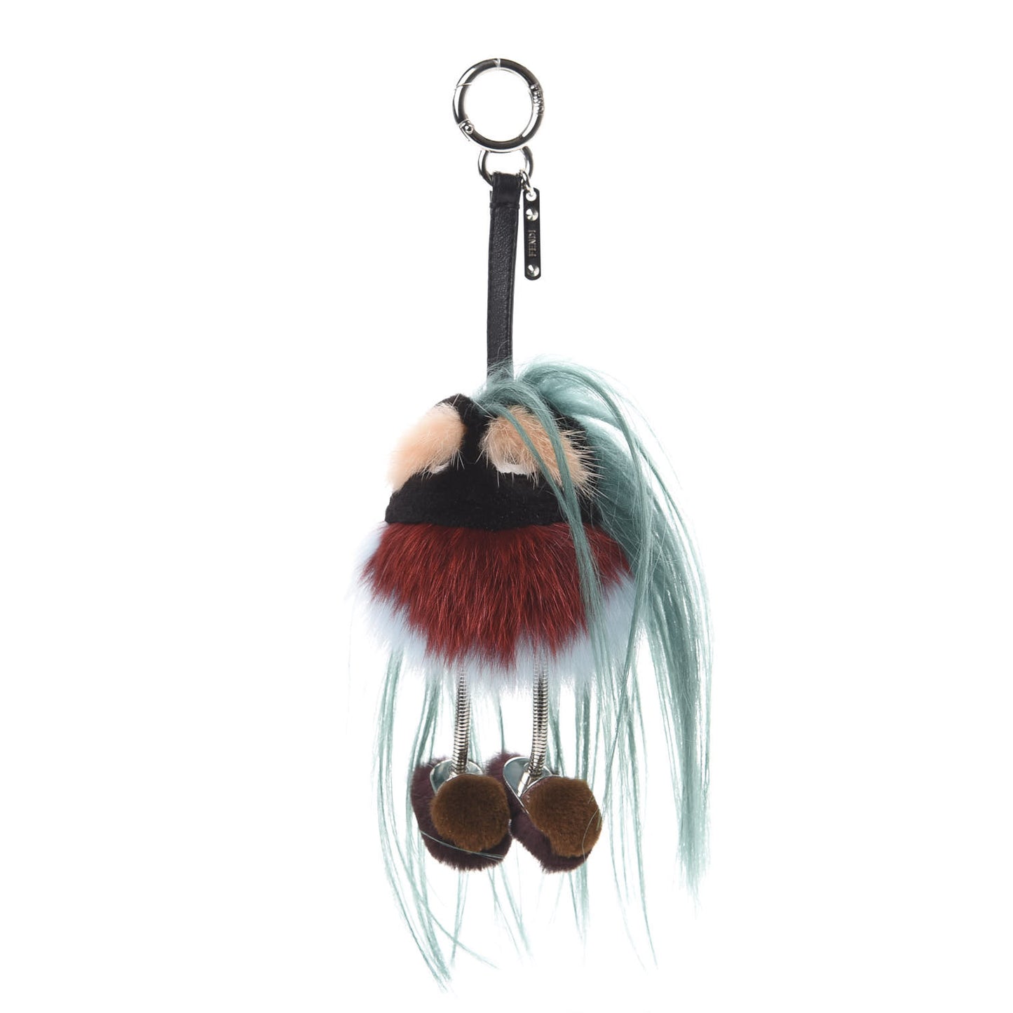 Goat Mink Fox Fur Mum Wonders Bag Charm Jade Bordeaux
