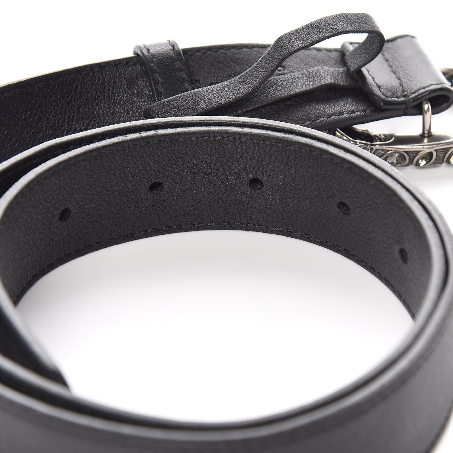 Gucci Moon Calfskin Crystal Dionysus 30mm Belt 85 34 Black Black Diamond 4 of 8
