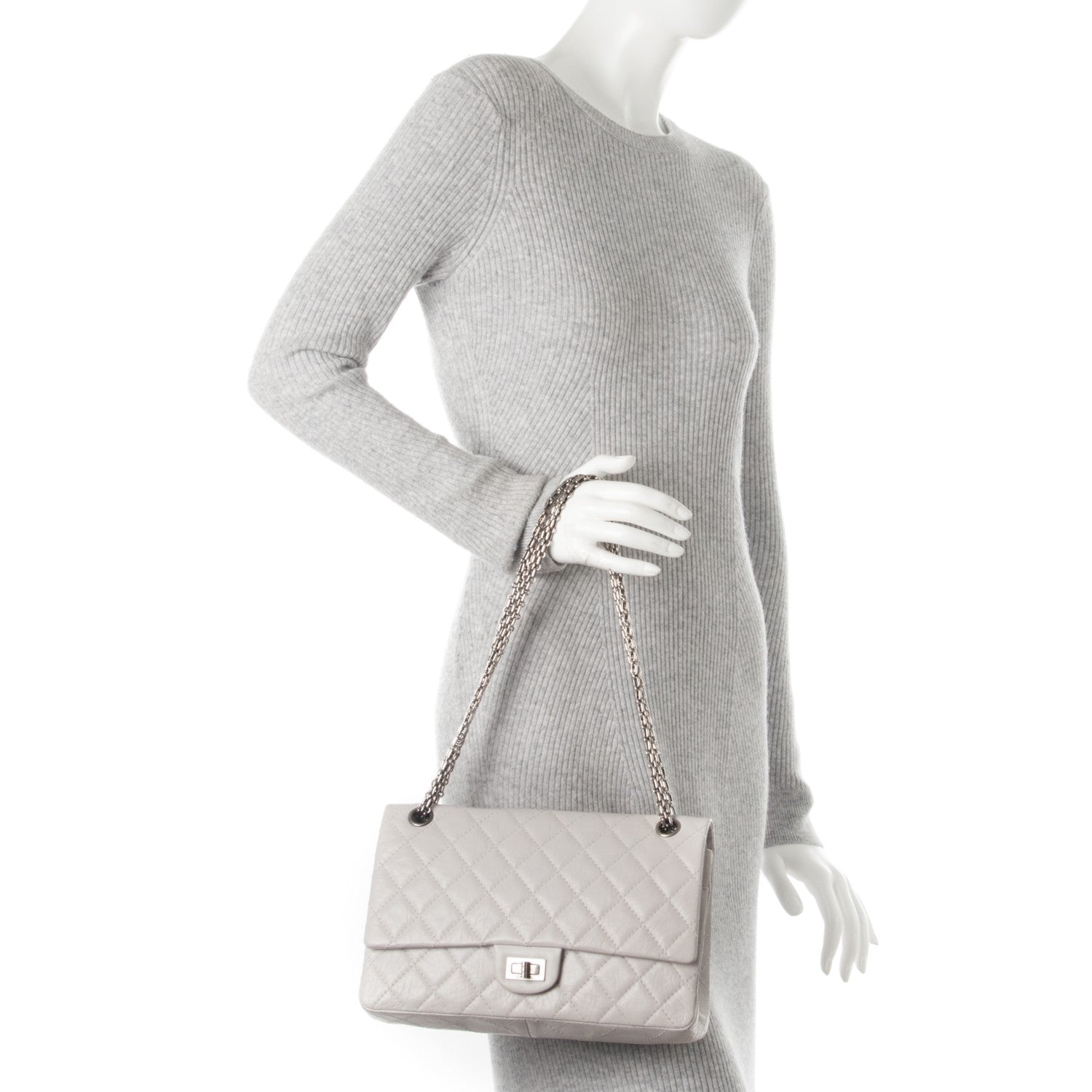 Chanel Aged Calfskin 50th Anniversary 2.55 Reissue 226 White 2 of 8