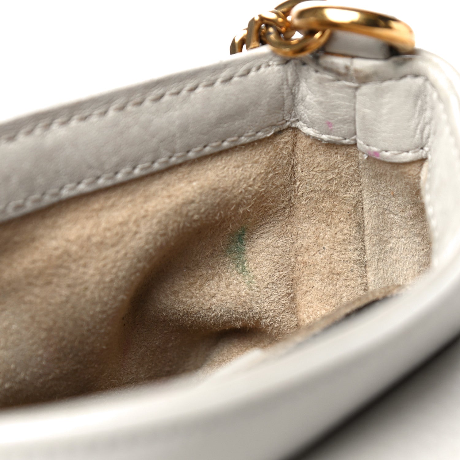 Gucci Pebbled Calfskin Small 1973 Chain Shoulder Bag Off White 14 of 21