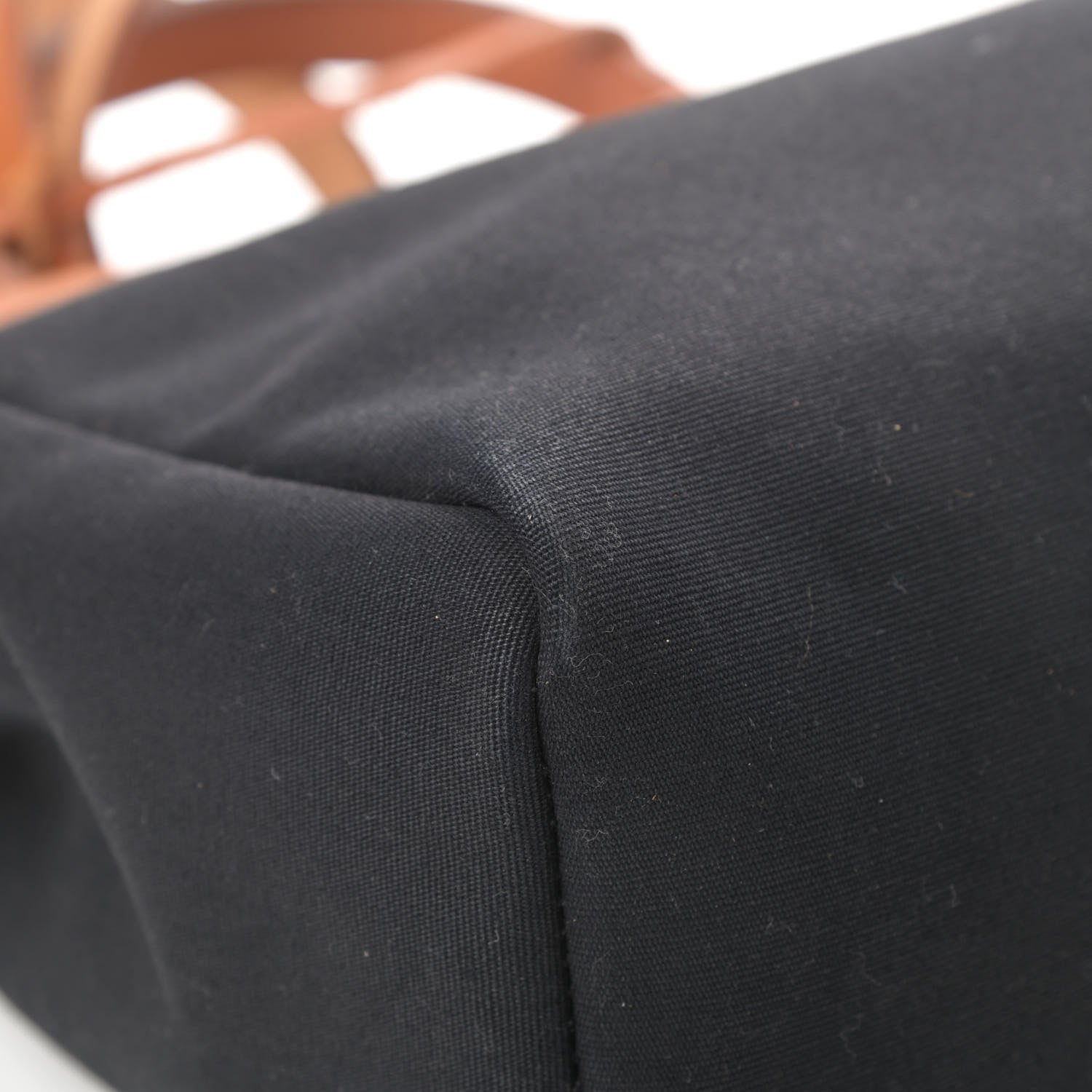 Hermes Toile Vache Calfskin Herbag 30 PM Black Natural 10 of 21