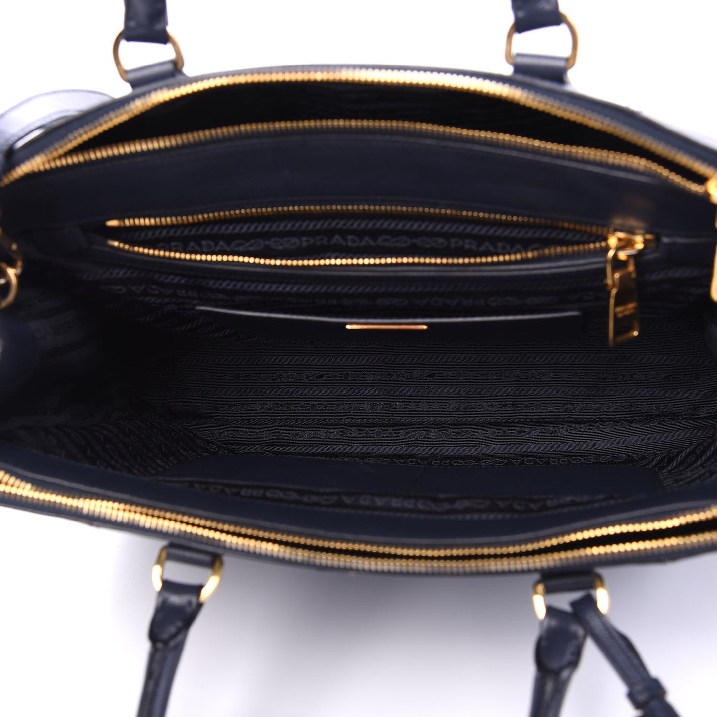 Saffiano Lux Colorblock Medium Galleria Double Zip Tote Baltico Bluette