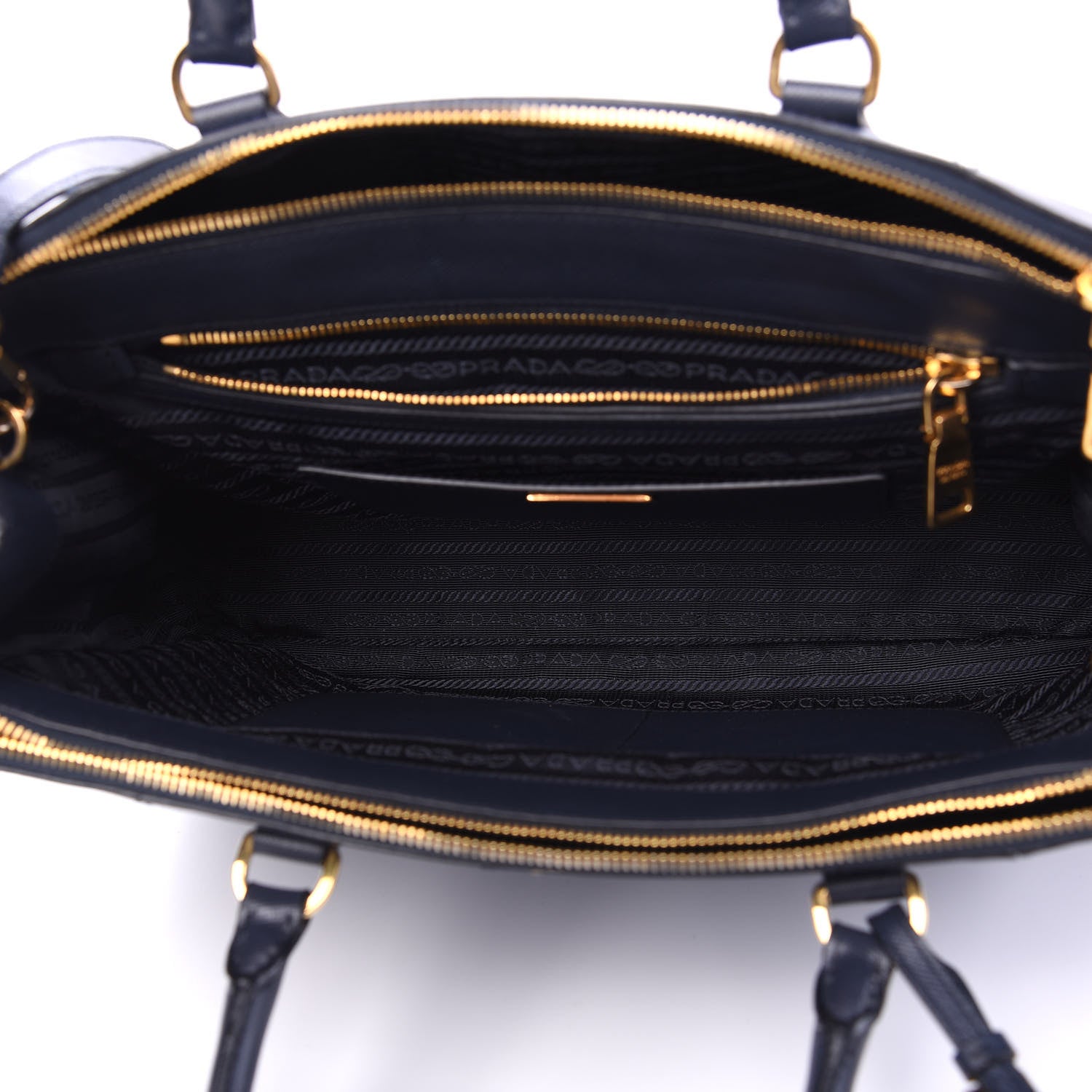 Prada Saffiano Lux Colorblock Medium Galleria Double Zip Tote Baltico Bluette 4 of 10