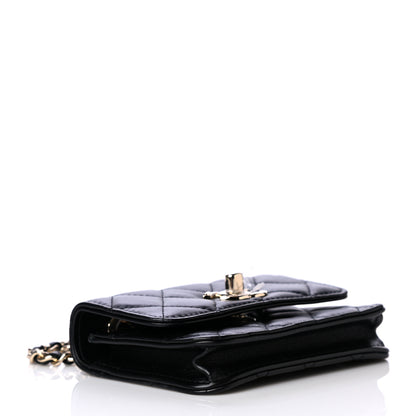 Chanel Lambskin Quilted Trendy CC Card Holder On Chain Black 3 of 5