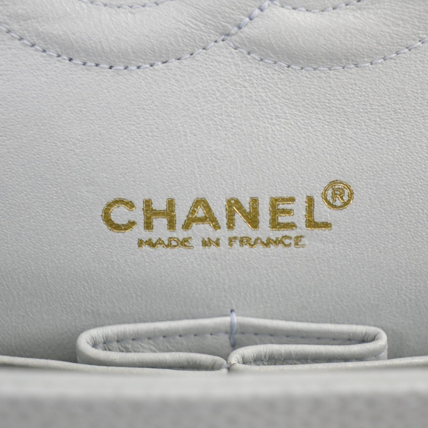Caviar Medium Double Flap Light Blue