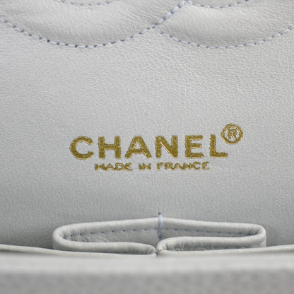 Chanel Caviar Medium Double Flap Light Blue 9 of 12