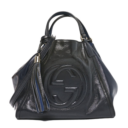 Gucci Patent Small Soho Shoulder Bag Uniform Blue 1 of 10