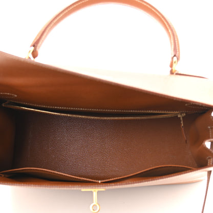 Hermes Courchevel Kelly Sellier 35 Gold 5 of 20