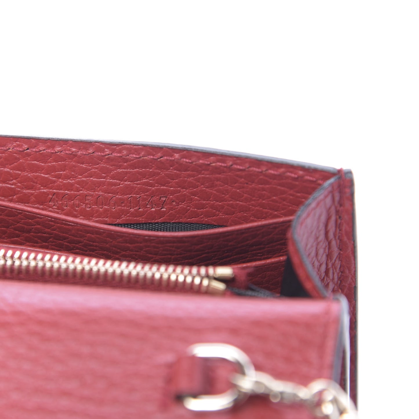 Dollar Calfskin Medium Betty Chain Wallet Red