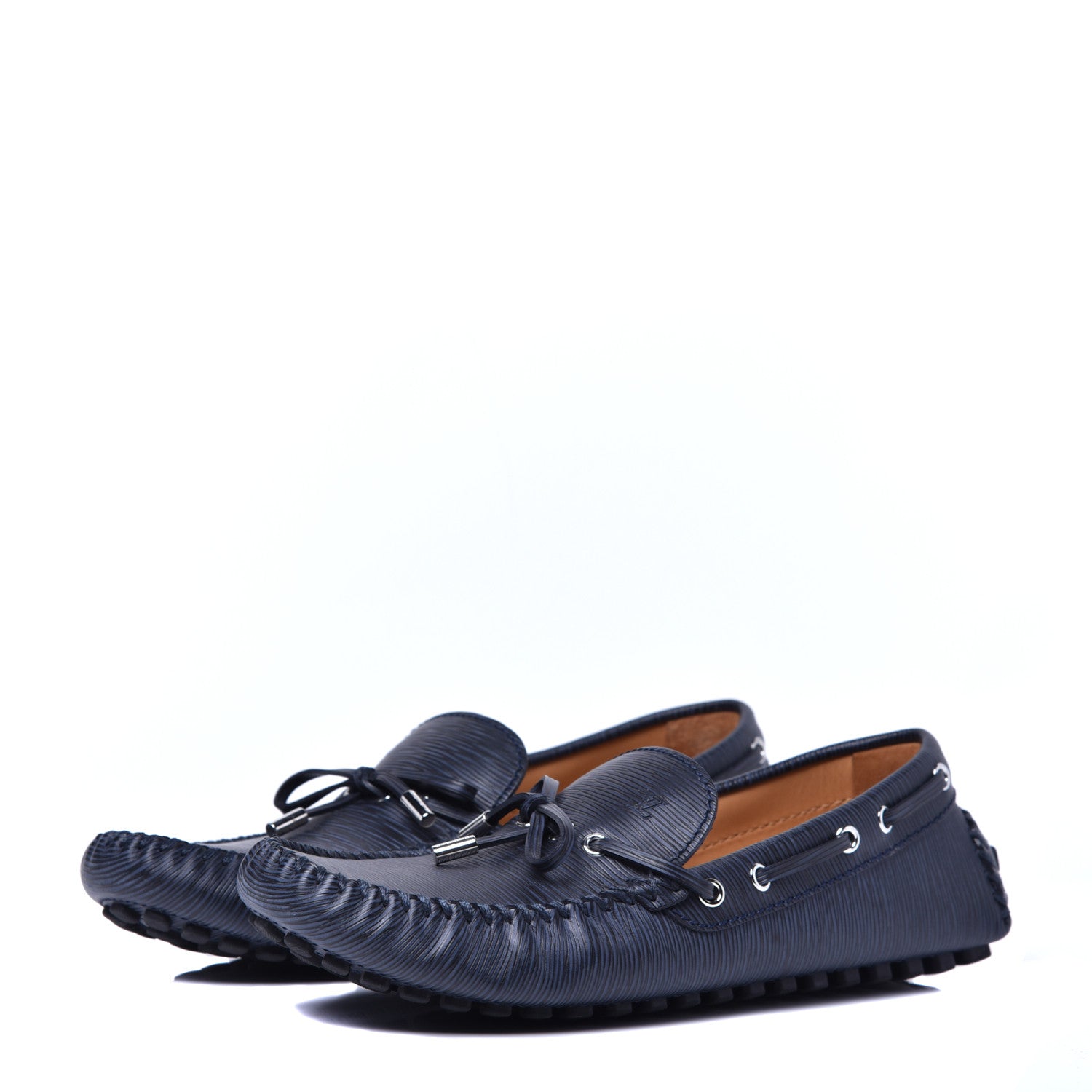 Louis Vuitton Epi Arizona Car Shoe Moccasin Loafers 9 Blue 3 of 9