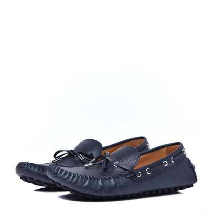 Louis Vuitton Epi Arizona Car Shoe Moccasin Loafers 9 Blue 3 of 9