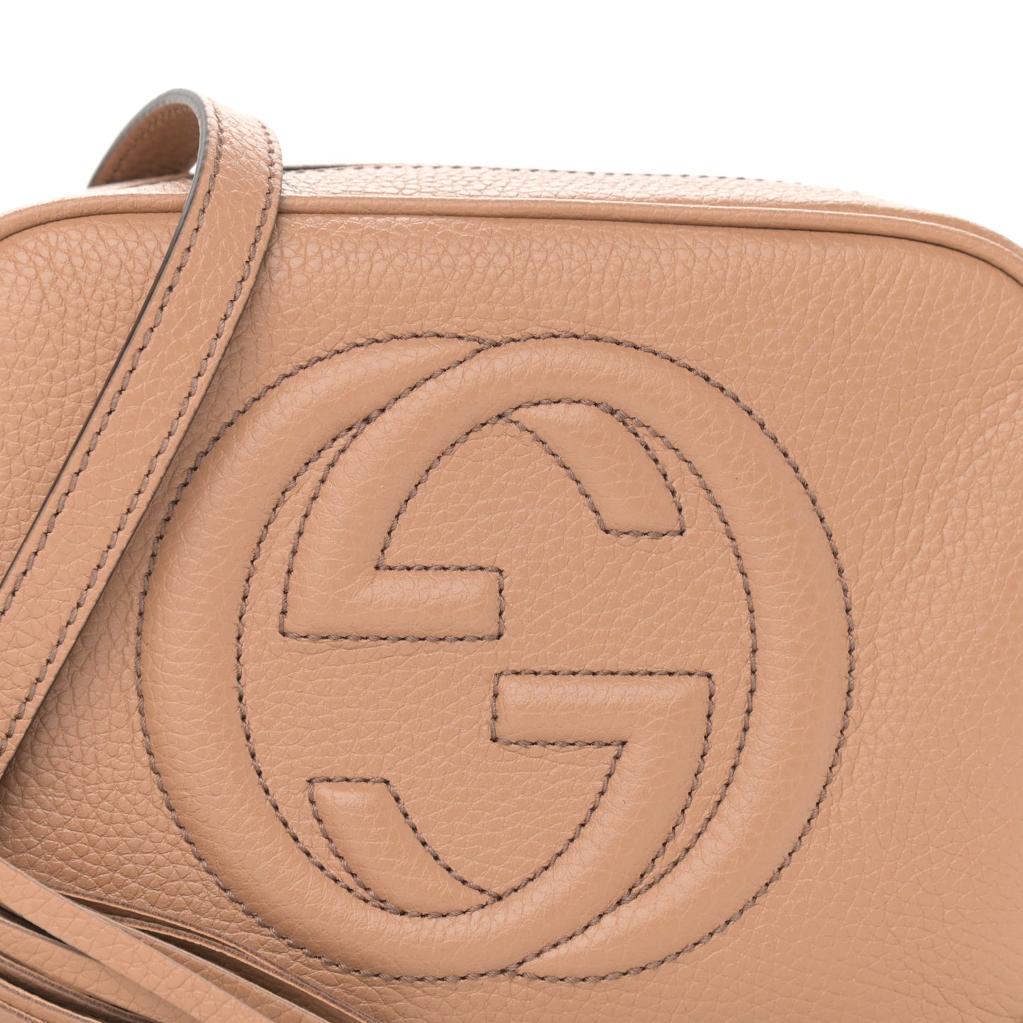 Pebbled Calfskin Small Soho Disco Bag Camelia