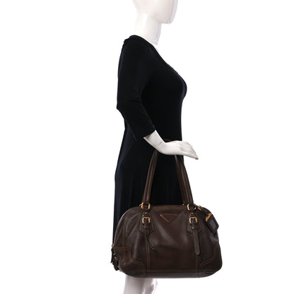 Prada Vitello Daino Satchel Bruciato 2 of 12