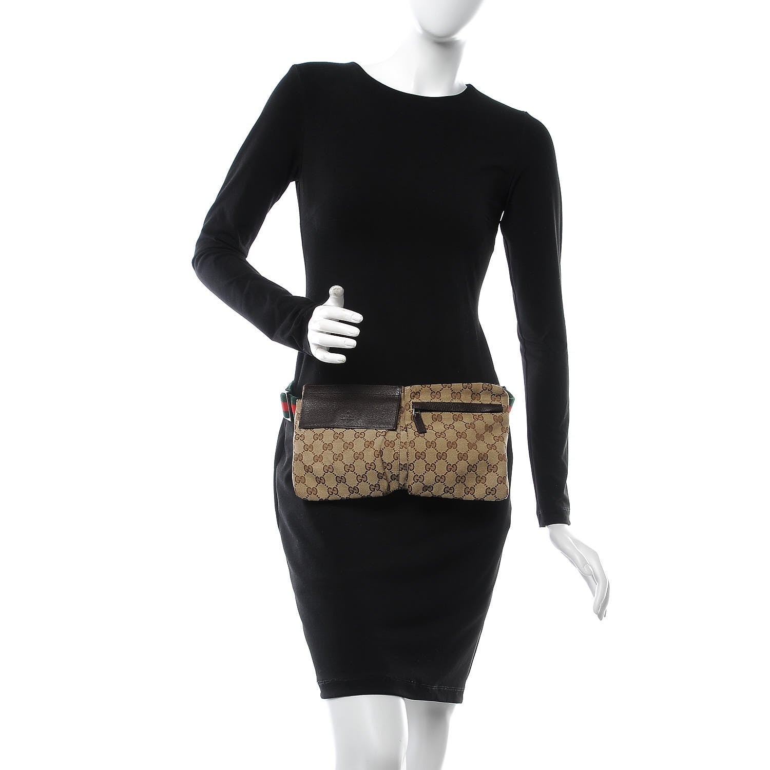 Gucci Monogram Web Belt Bag Dark Brown 2 of 8