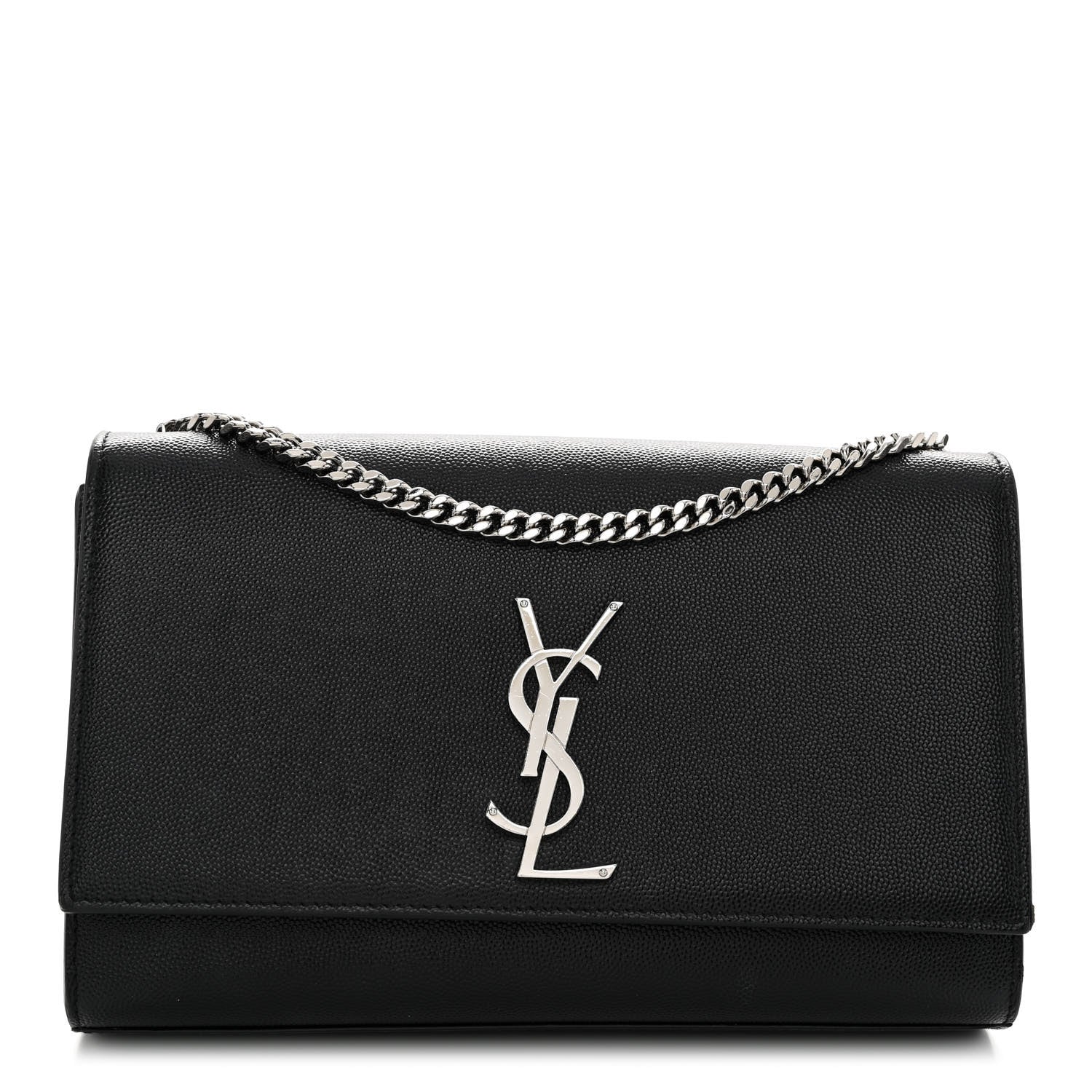 Saint Laurent SAINT LAURENT Grain De Poudre Medium Classic Monogram Kate Satchel Black 1 of 11