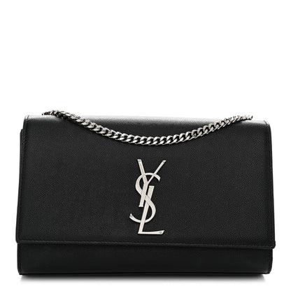 Saint Laurent SAINT LAURENT Grain De Poudre Medium Classic Monogram Kate Satchel Black 1 of 11