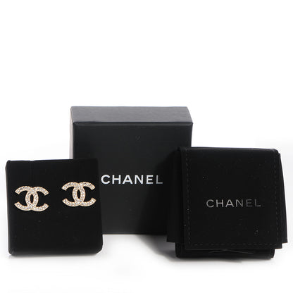 Chanel Crystal CC Earrings Gold 5 of 5