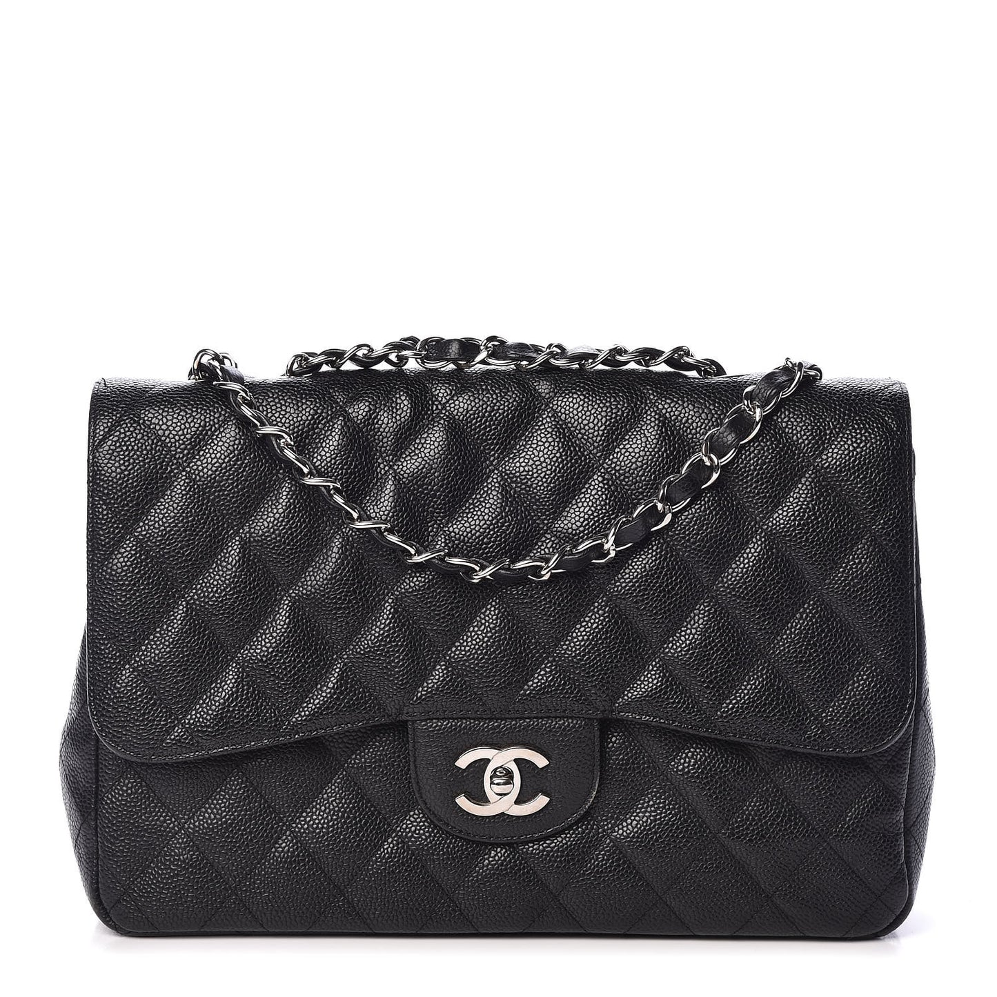 Caviar Quilted Jumbo Single Flap Black