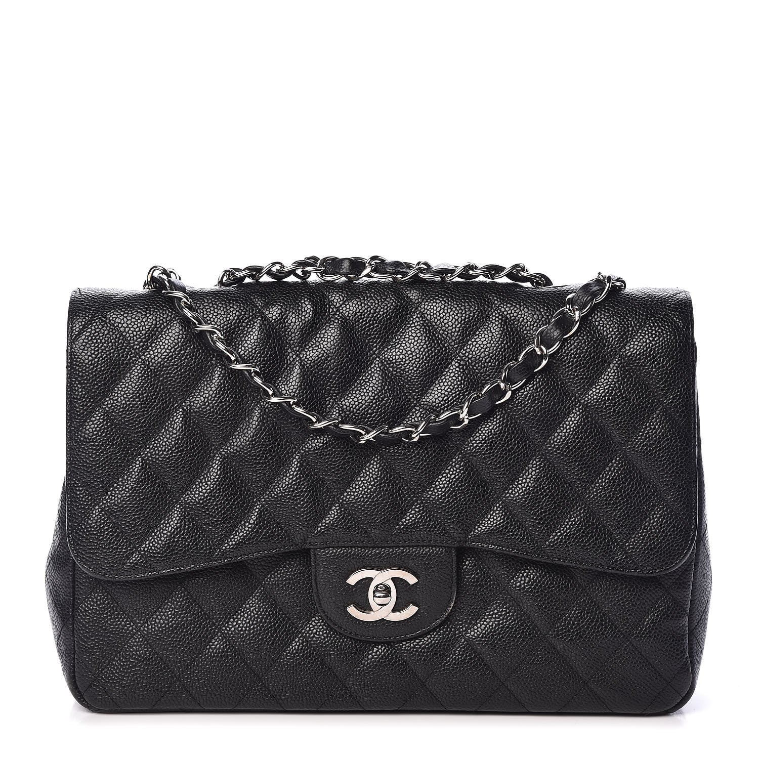 Chanel Caviar Quilted Jumbo Single Flap Black 1 of 12