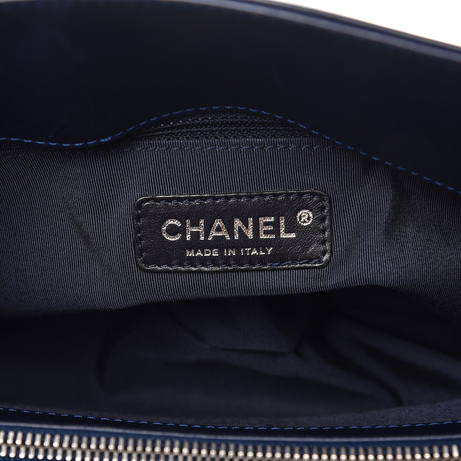 Chanel Vinyl Lipstick Ligne Tote Dark Navy Blue 6 of 8