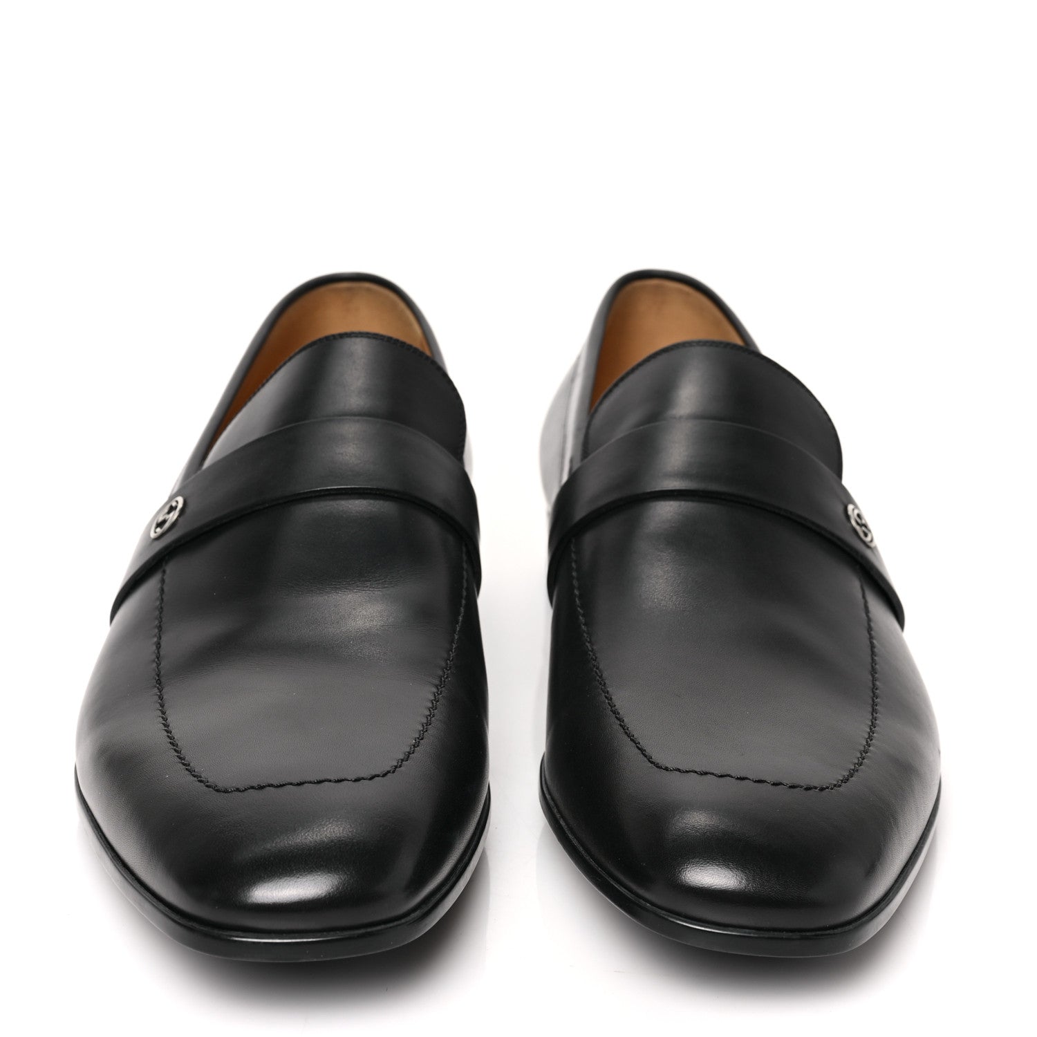 Gucci Calfskin Mens Interlocking GG Loafer 10 Black 2 of 8