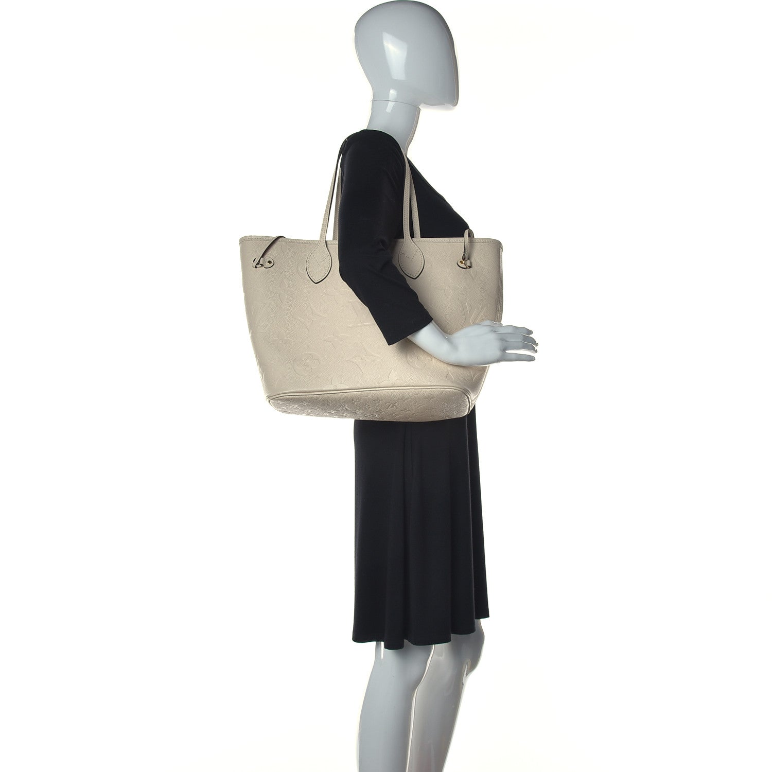 Louis Vuitton Empreinte Monogram Giant Neverfull MM Cream 2 of 9