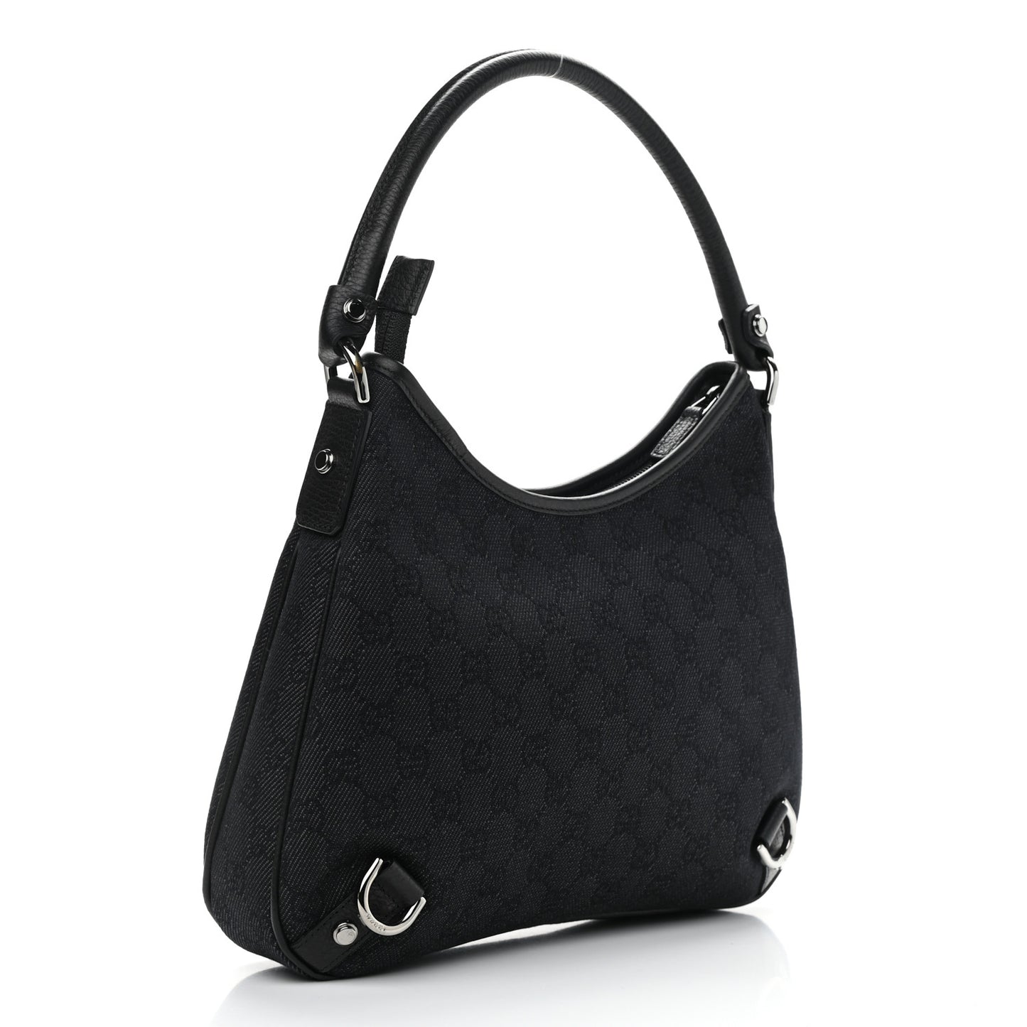 Denim Monogram Abbey D Ring Hobo Black