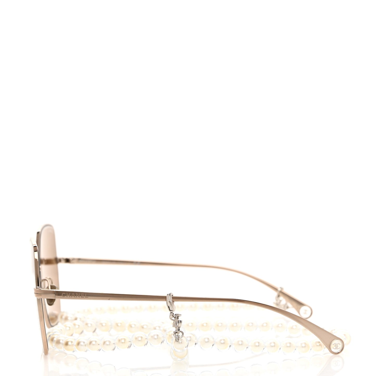 Butterfly Removable Pearl Chain Sunglasses 4262 Brown